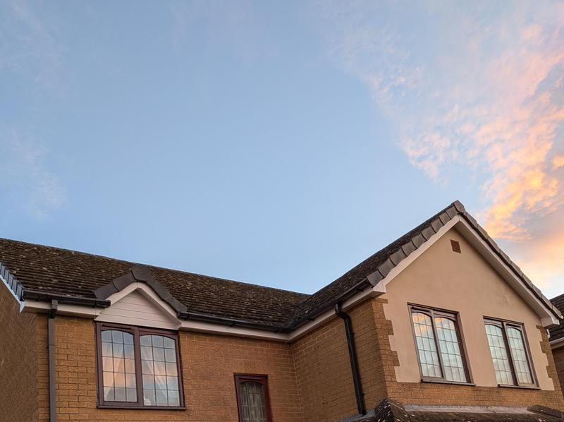 Repaired roof on a bungalow